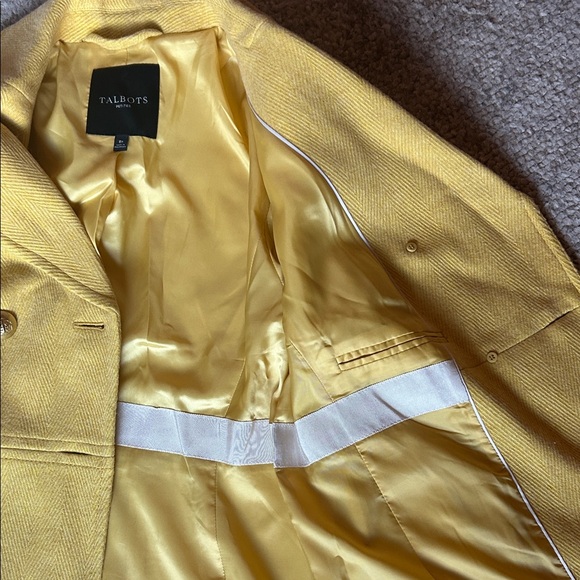 Talbots Women's Yellow Double-Breasted Peacoat - Picture 5 of 6